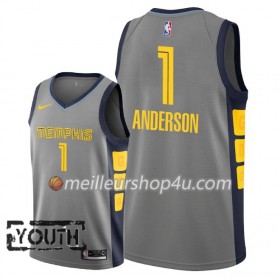 Maillot Basket Enfant Memphis Grizzlies Kyle Anderson 1 2018-19 Nike City Edition Gris Swingman